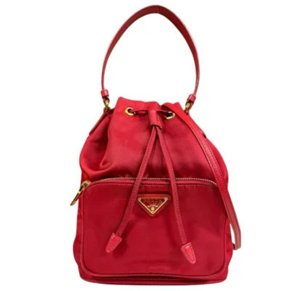 Prada Crossbody Tessuto Saffiano Bag Red